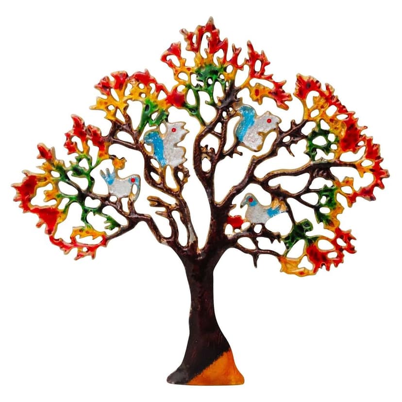 Premium Aluminium Tree Wall Art Showpiece | Designer Home Wall Decoration, Height : 17 Inch (ZMAS046 C) view 2