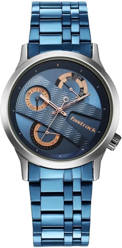 Fastrack Exuberant Analog Blue Dial Men's Watch-3281KM02, Blue view 3