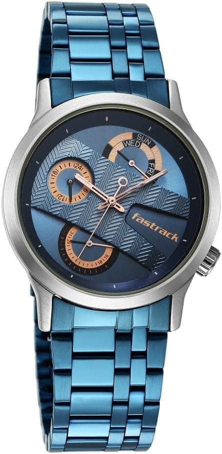 Fastrack Exuberant Analog Blue Dial Men's Watch-3281KM02, Blue view 4