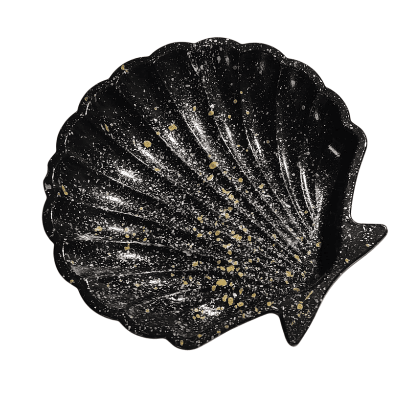 Black and Gold Speckled Seashell Trinket Dish view 2