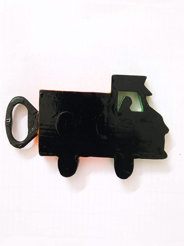 Lorry Bottle Opener - Blue & Yellow view 2