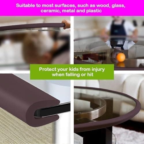 Safe-O-Kid' (Set of 2), Soft Cushioned 6.4 Ft / 2 Mtr Long U-Shaped Edge Guards with Strong 3M Adhesive, Safety for Sharp Edges for Babies- Black view 2