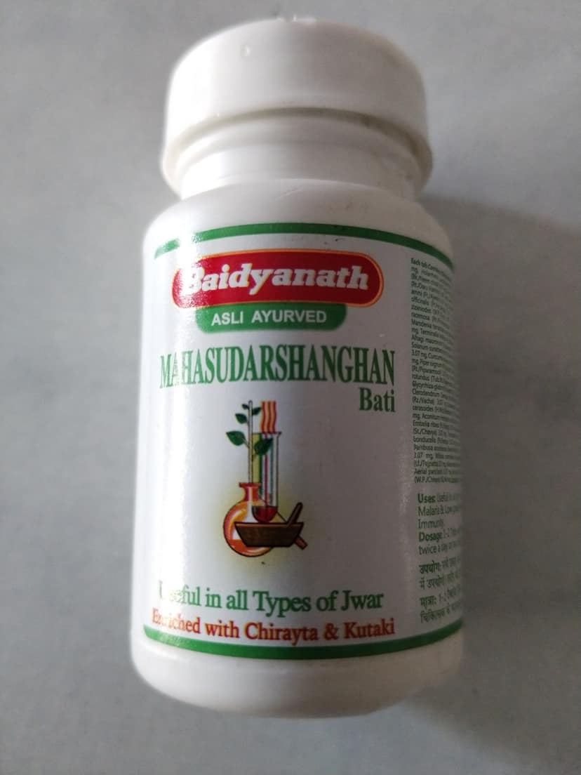 Baidyanath mahasudarshanghan bati use all types of jwar 40 ayurvedic tablets