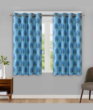 Home Candy Set of 2 Window Blackout Room Darkening Eyelet Polyester Blue Curtains ( 152 x 120 cm )