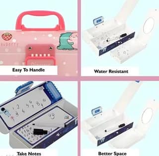 Pencil Box with Code Lock – Large Capacity Multi-Layer Storage Pen Case (Dino Design)