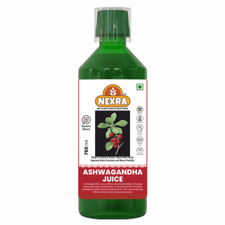 Nexra - Ashwagandha Juice - 750ml | Pure Extract | Immune Support, Stress Relief, Energy Boost | Ayurvedic Remedy | Improve Brain Function And Boost Fertility