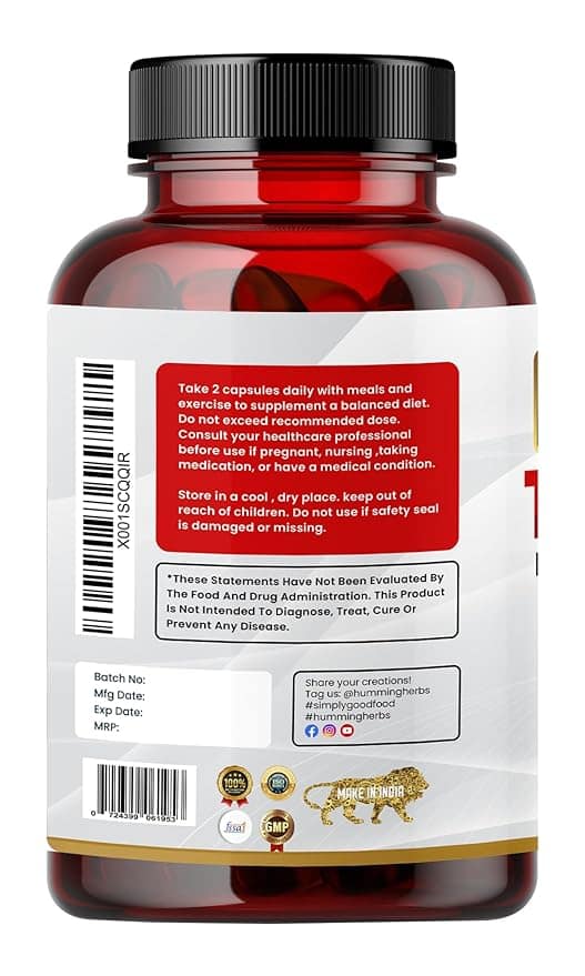 Humming Herbs Tongkat Ali Eurycoma Longifolia 6-in-1 Blend with Korean Ginseng, Horny Goat Weed, L-Arginine, Black Pepper Powder, and Beet Root for Men's Health view 2