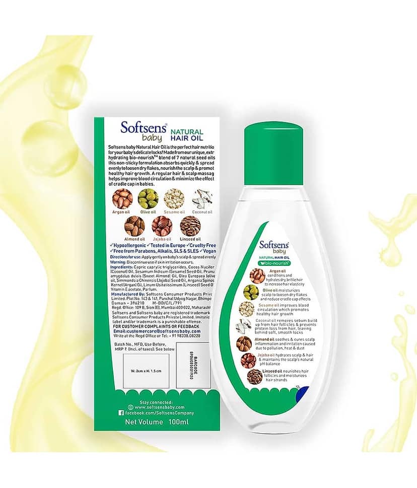 Softsens Baby Natural Hair Oil 100ml Enriched With Natural Oils of Argan view 2
