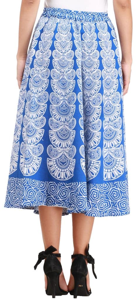 Victoria-Blue Midi-Skirt from Pilkhuwa with Block Printed Motifs view 5