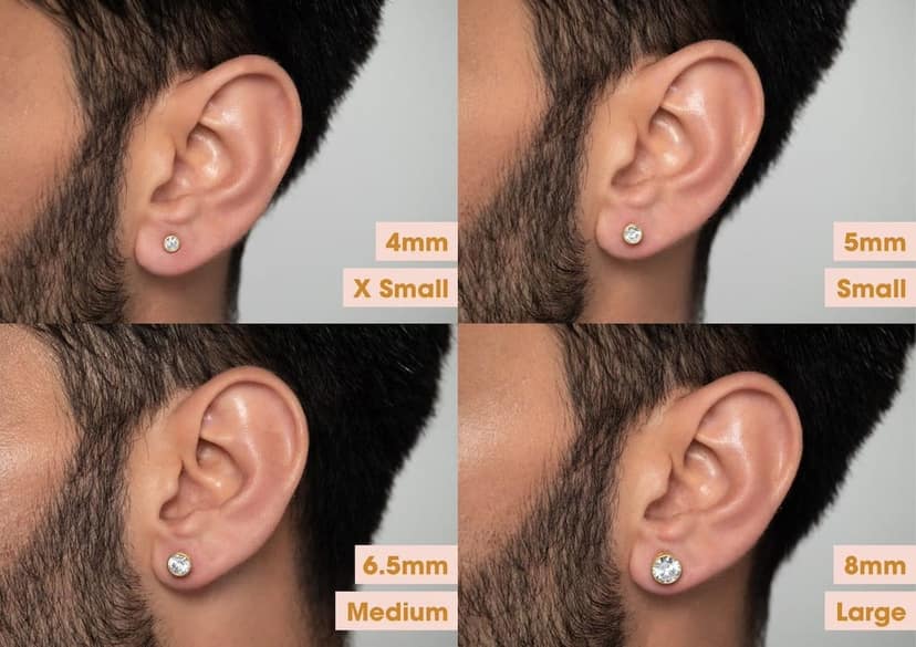 Brilliant Bezel Men's Ear Stud (1 Pc Only) view 3