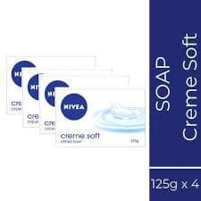 Nivea Creme Soft Soap, Enriched With Almond Oil, Ph Balanced, 125 G (Pack Of 4)