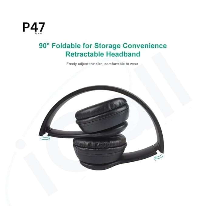 P47 Wireless/Bluetooth Over Ear Headphone With Sd Card Slot Bluetooth Headset (Multi Colour) view 2