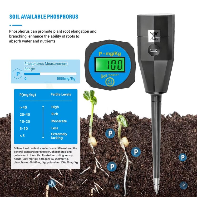 3-in-1 Soil Nutrient Meter- Portable NPK Analyzer view 3