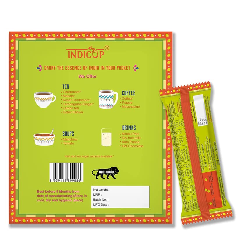 INDICUP Lemon Tea Instant Premix, Pack of 2 - 20 Sachets view 2
