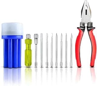 SKADIOO Tool Kit for Home | 6 Months Warranty | Screw Driver Kit, Tool Kit, Tool Box, Screwdriver Set and Plier Combo Set, Hand Tool Set, Essential for Home, Multipurpose Repair Tools (Pack of 10)