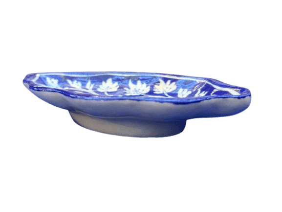 Unique Hand-Painted Ceramic Leaf-Shaped Dish