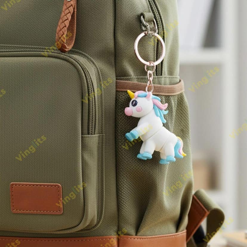 Vinglits Fantasy Shelf 3D Printed Keychains – Articulated Animal Toys, Pocket-Friendly Keyrings, Stress Relief Desk Toys for Kids & Adults, Collectible Accessories (Unicorn - Flora, Medium) view 2