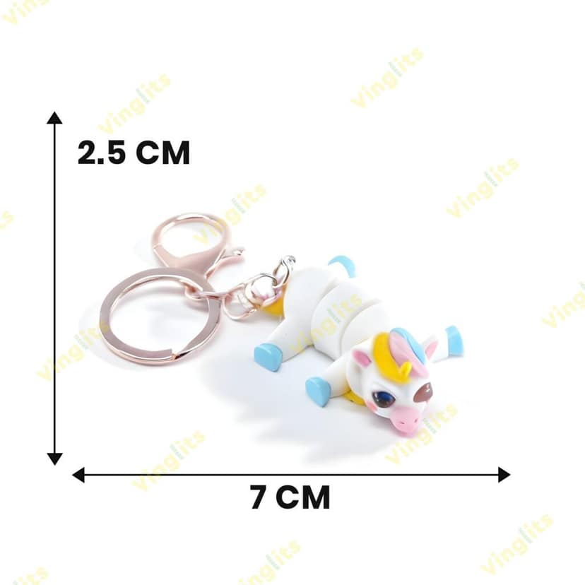 Vinglits Fantasy Shelf 3D Printed Keychains – Articulated Animal Toys, Pocket-Friendly Keyrings, Stress Relief Desk Toys for Kids & Adults, Collectible Accessories (Unicorn - Flora, Medium) view 4