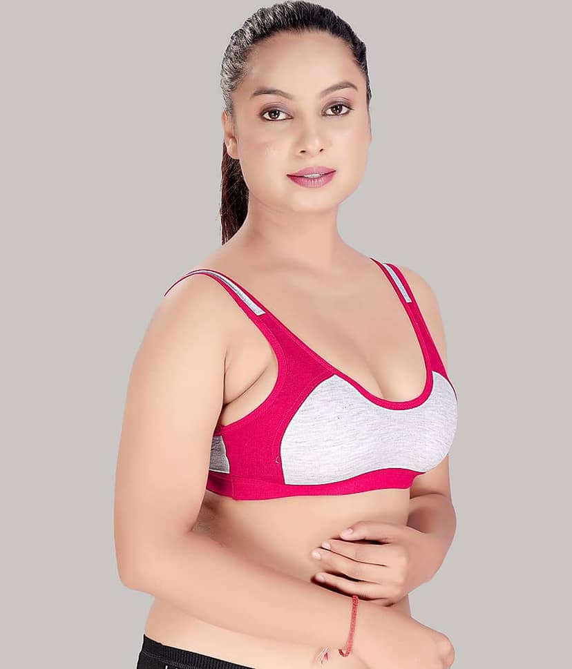 HAYA Cotton Non Padded Women's Everyday Bra ( Pink )
