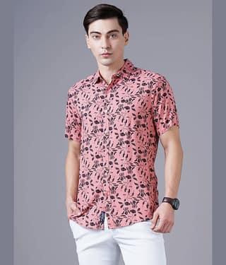 Paul Street - Pink Rayon Slim Fit Men's Casual Shirt ( Pack of 1 )