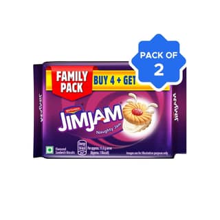 Britannia Treat Jim Jam Sandwich Cream Biscuits - Buy 4 Get 1 Free - Pack of 2