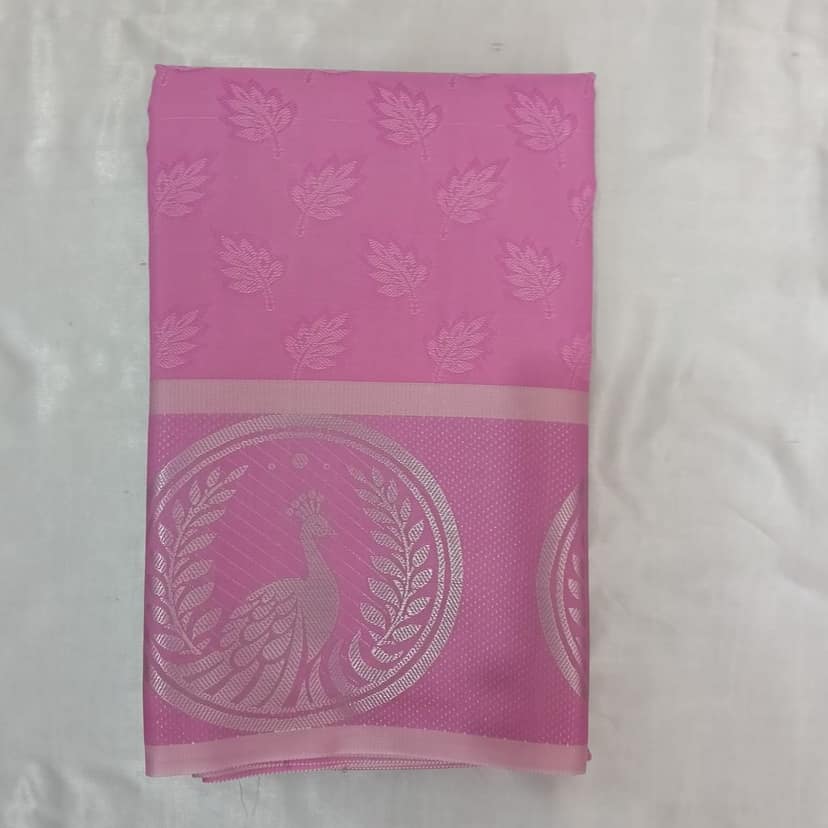 Poonthamil Silk Cotton Saree with Blouse Pink