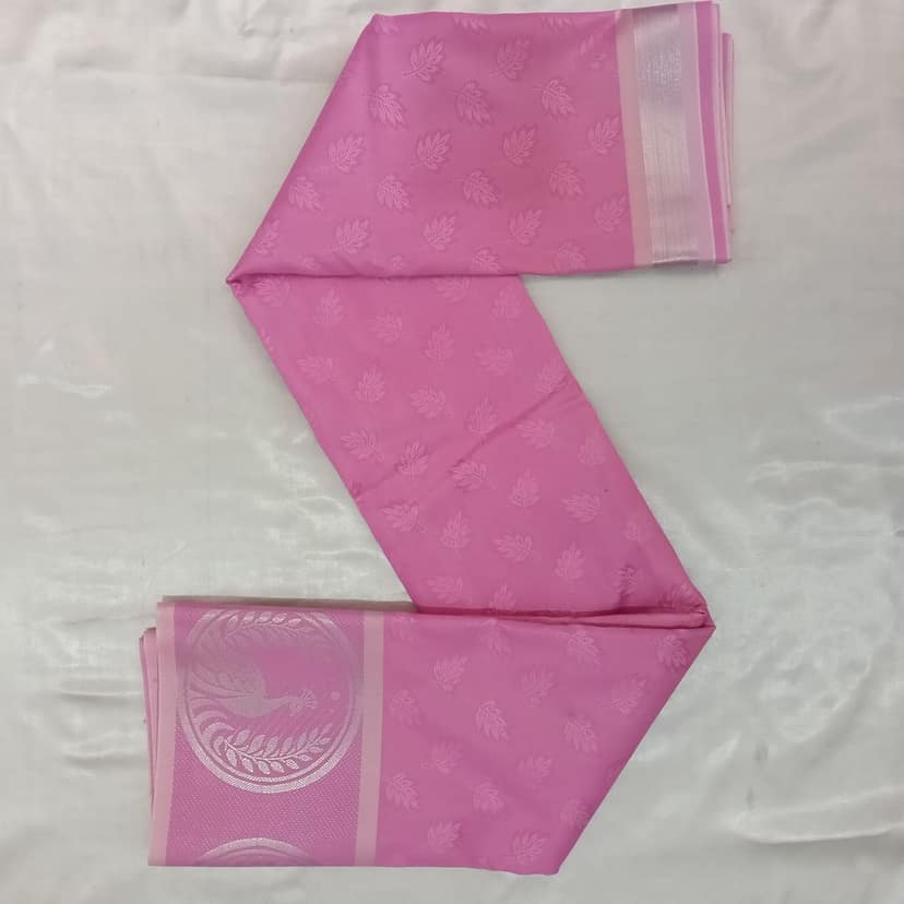 Poonthamil Silk Cotton Saree with Blouse Pink view 2