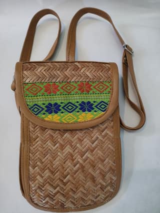 Woven Bamboo Sling Bag