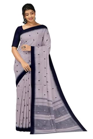 APCO Handloom - Women's Rahajmundry Pure Cotton Grey Handloom Saree (Angara Handloom Saree) 26