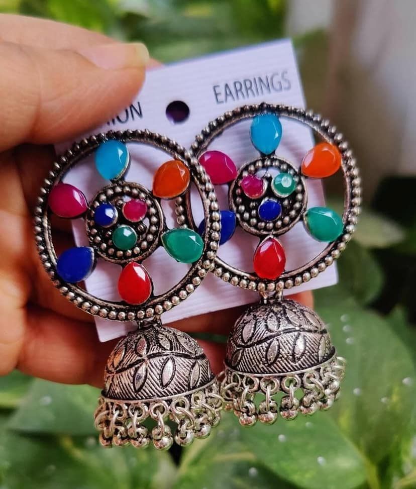 Pinapes Handcrafted Wheels Jhumka Earrings for A Stunning Look (Set of 2)