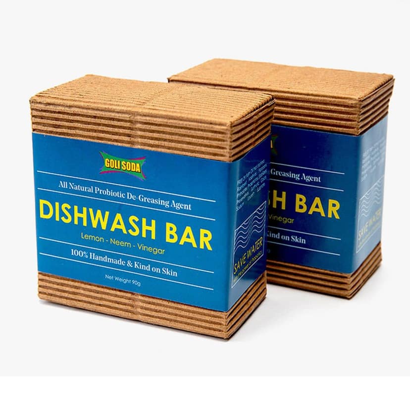 Goli Soda All Natural Probiotics Dish Wash Bar, 90 gm - Pack of 2