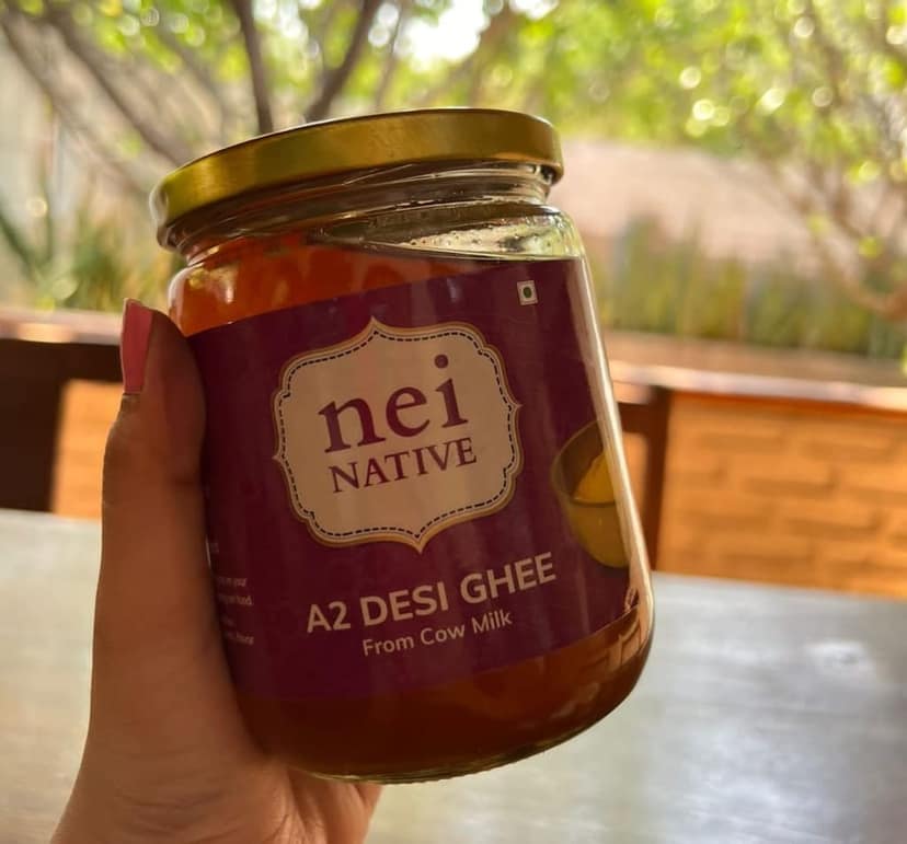 NeiNative A2 Ghee Bilona Method Ghee- A2 Cow Desi Ghee - A2 Cow Ghee Pure Cultured Desi Cow Ghee- Pure Ghee-Glass Bottle Bilona Ghee - Better Digestion and Immunity - Everyday Ghee (250ML) view 2
