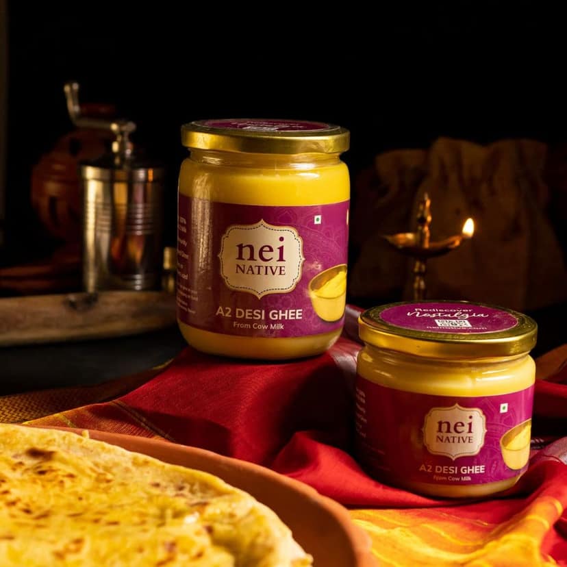 NeiNative A2 Ghee Bilona Method Ghee- A2 Cow Desi Ghee - A2 Cow Ghee Pure Cultured Desi Cow Ghee- Pure Ghee-Glass Bottle Bilona Ghee - Better Digestion and Immunity - Everyday Ghee (250ML) view 7