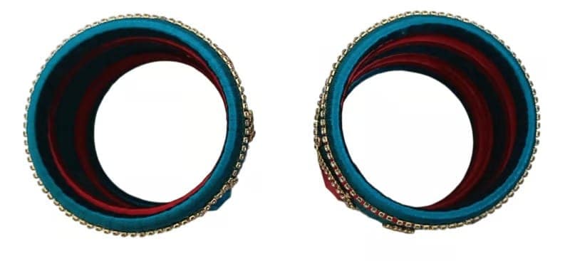 Silk Thread Bangles For Women (Multicolour) view 2