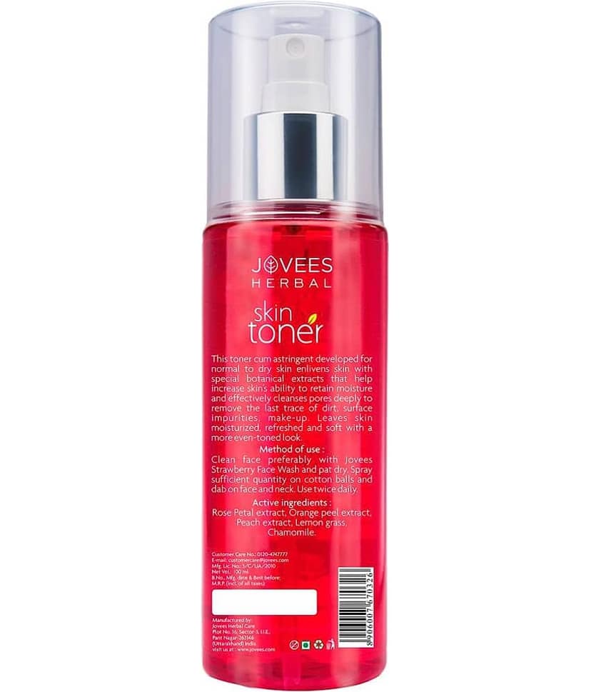 Jovees Herbal Rose Skin Toner For Glowing & Hydrating And Pore Tightening For All Skin Types 100 ml view 2