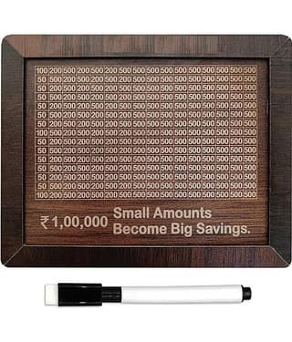 Wooden Money/Piggy Bank, Money Box, Coin Box with Carved Design for Kids/Children, Savings Challenge Box