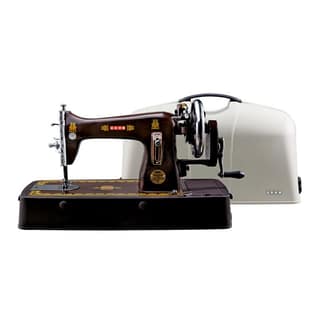 USHA Bandhan DLX Manual Sewing Machine, Composite Body with Cover - Brown
