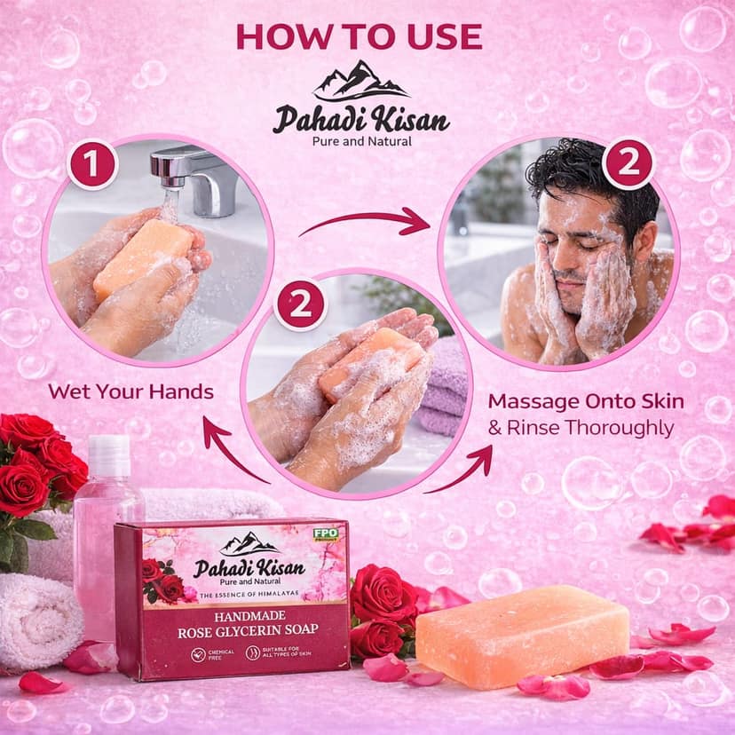 Rose Glycerine Soap 100 gm view 3