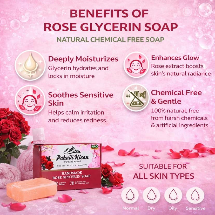 Rose Glycerine Soap 100 gm view 4