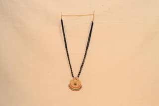 22K Gold Mangalsutra with Black Beads