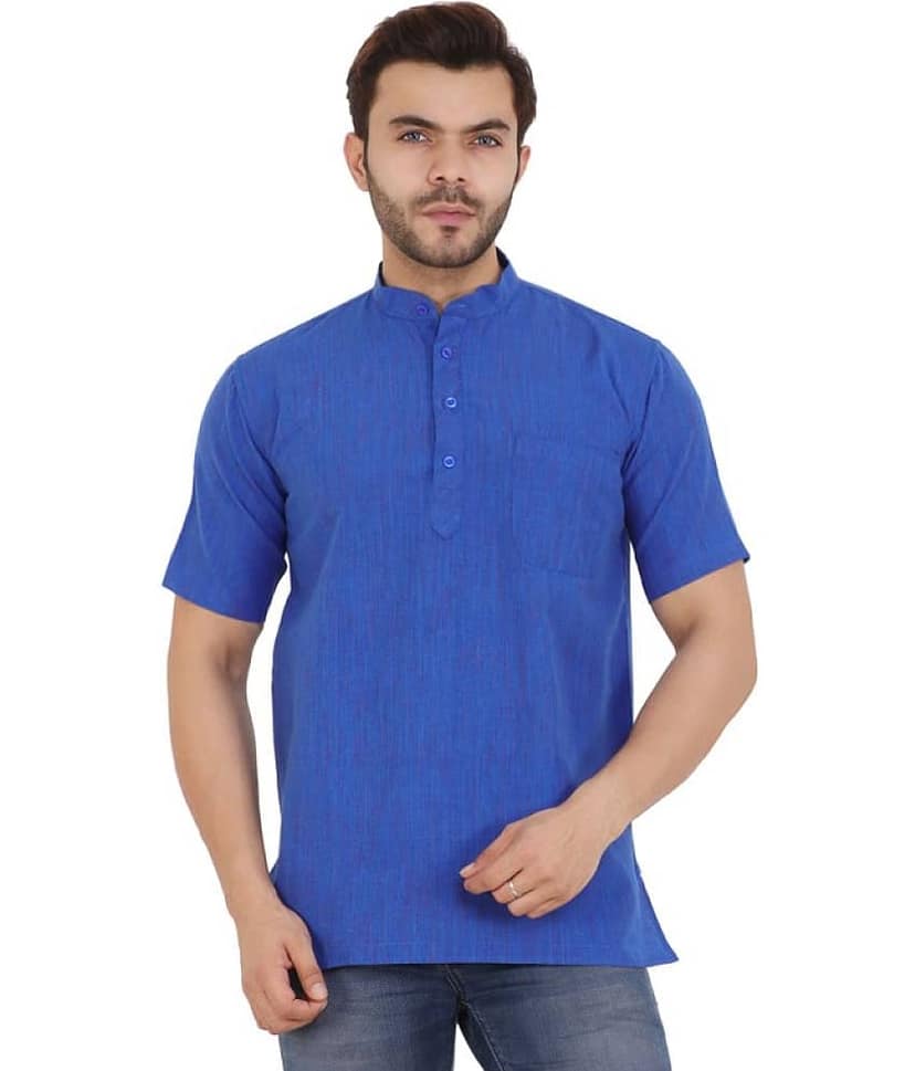 Latest Chikan - Red Cotton Men's Shirt Style Kurta ( Pack of 1 )