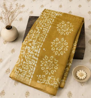 Handcrafted Batik Print Cotton Saree