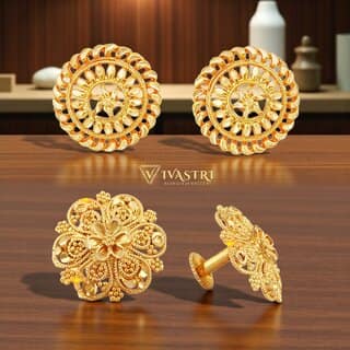 Vivastri Premium Gold Plated Alloy Stud Earrings Combo for Women & Girls Pack of 2