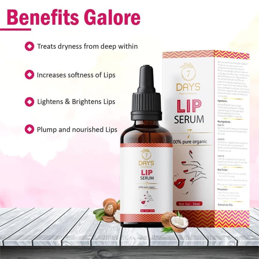 Lip Serum for Dark Lips | Lightener/Moisturizer For Lip Lightening/Brightening | 7 Days Natural view 7