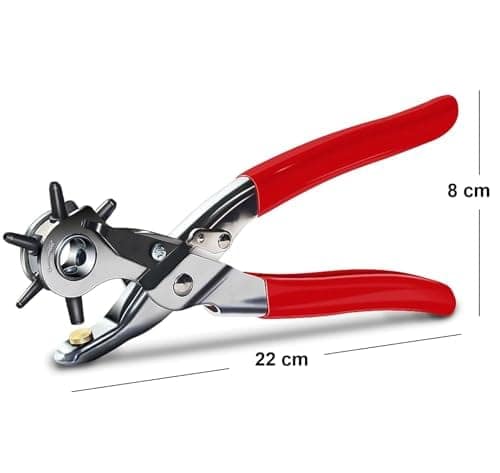 Leather Belt Hole Punch Plier for Belt, Watchband, Dog Collars, Fabric, Craft, Watch Bands, Bags Holes 6 Size Multipurpose Leather Round Hole Punching Machine Hand Tool view 3