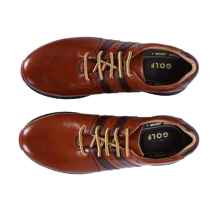 HITCARO Men's Proffessional Leather Golf Shoes | Lace-Up | Waterproof | Comfortable | Breathable view 3