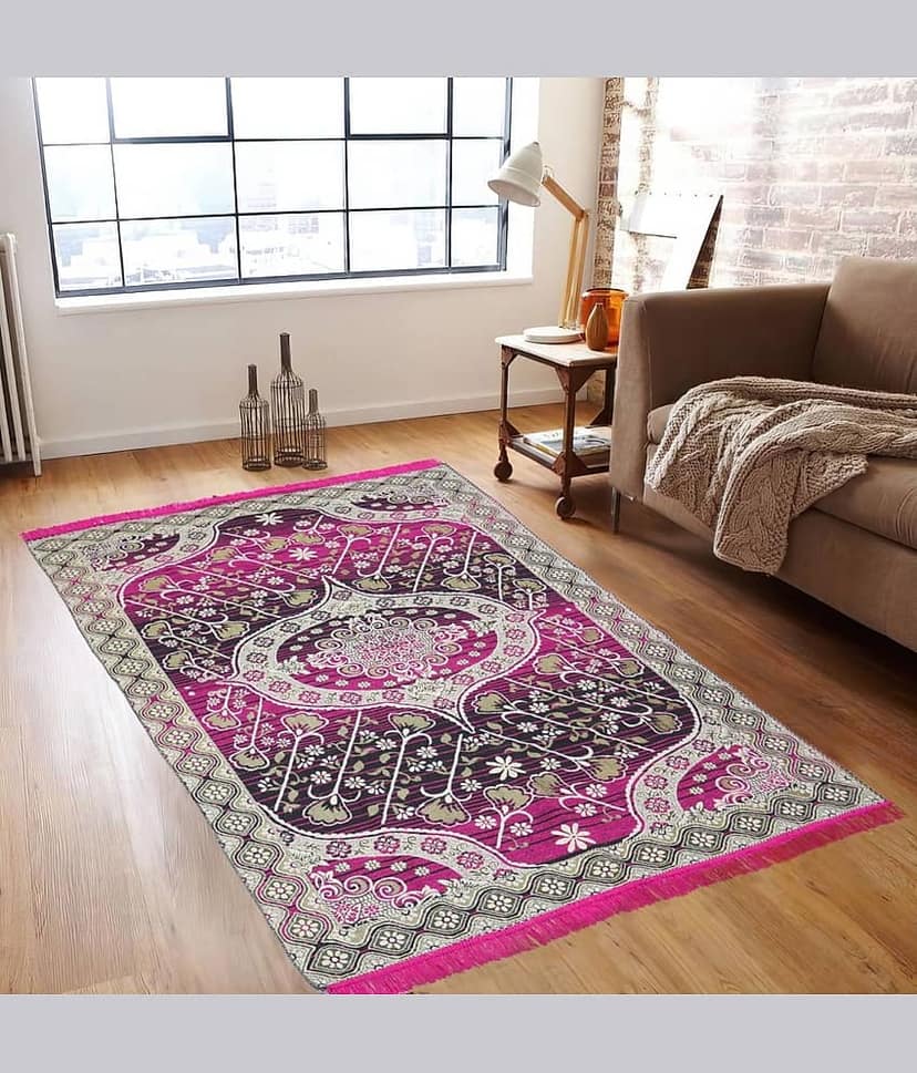 Valtellina Green Velvet Carpet Floral 4x7 Ft view 2