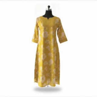 Women's Yellow Floral Printed Kurti