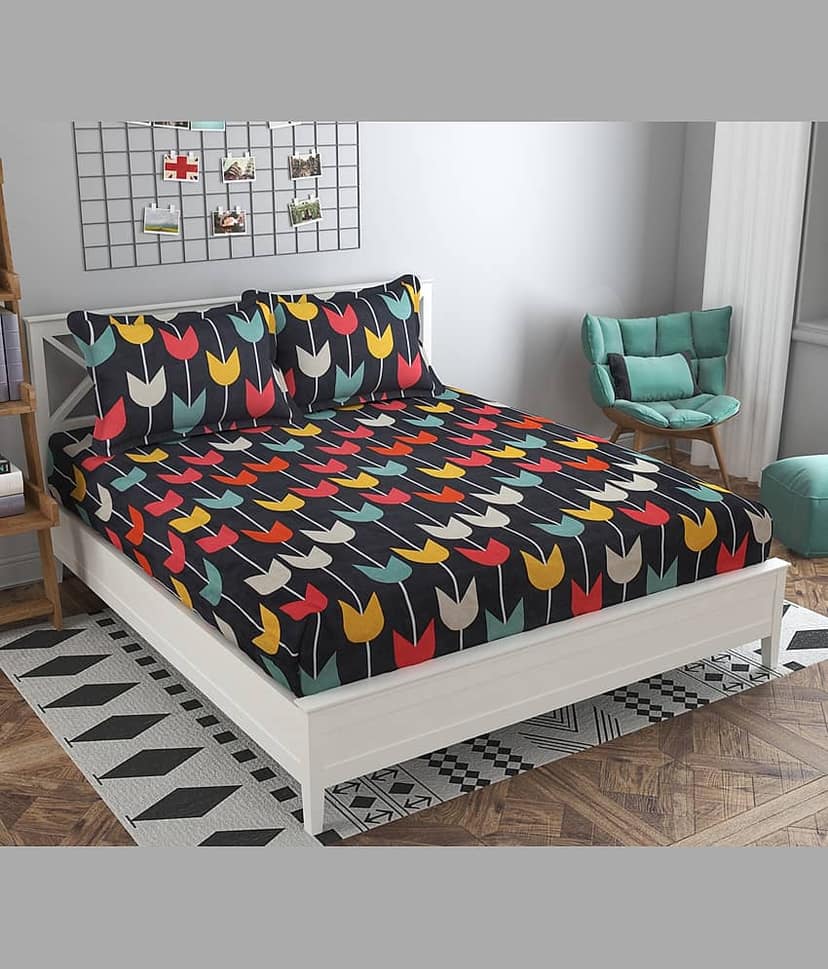Apala Microfiber Double Bedsheet ( Multicolor )