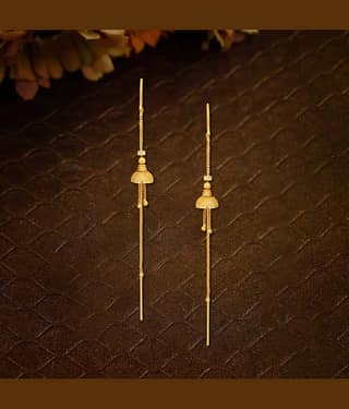 Drashti Collection Golden Threader Earrings ( Pack of 1 )